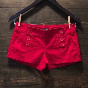Express Red Button Shorts Size 0